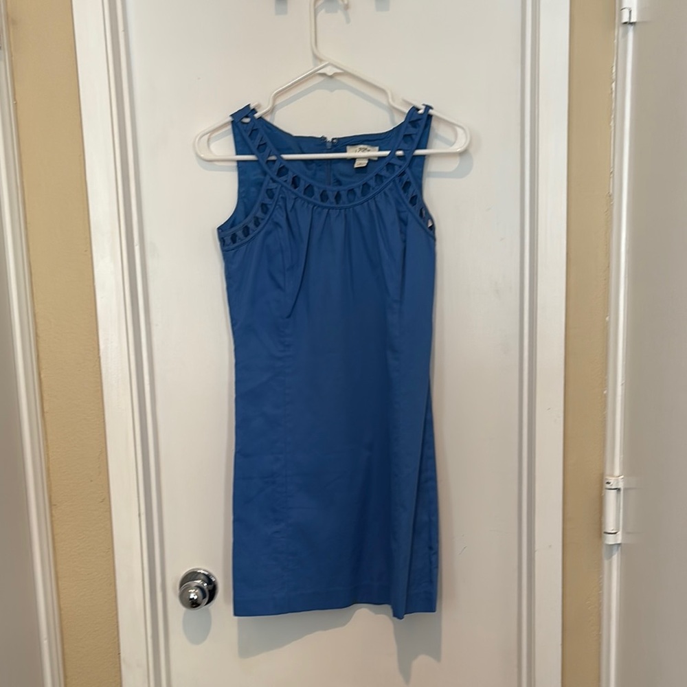 Ann Taylor Loft Sky Blue Dress with Unique Cutouts